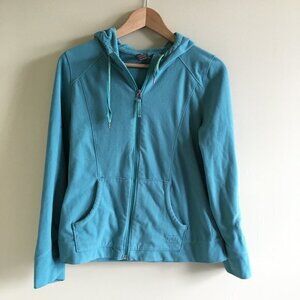 REI‎ Groundbreaker Fleece Jacket Hooded Full Zip Up Blue Womens Size XS Athletic